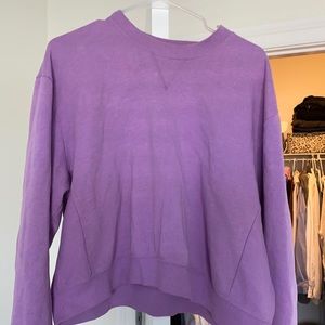 Purple cropped crew neck size L from Pacsun